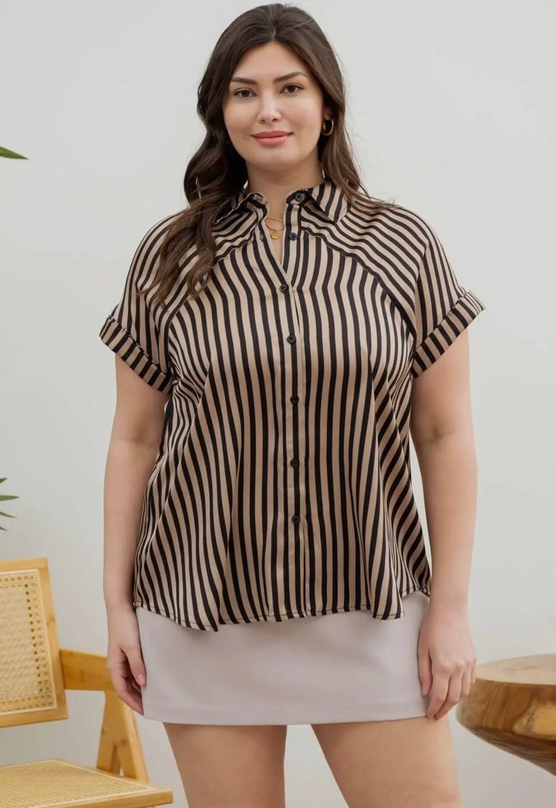 Jenny Stripped Button Up