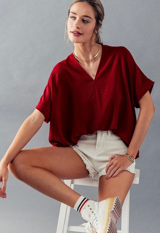 Burgundy urban blouse