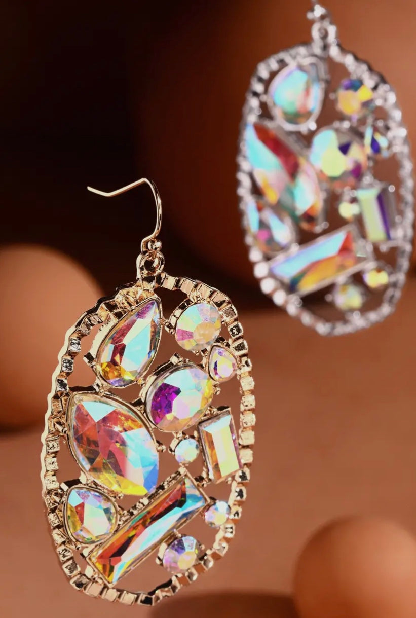 Hex glass earrings