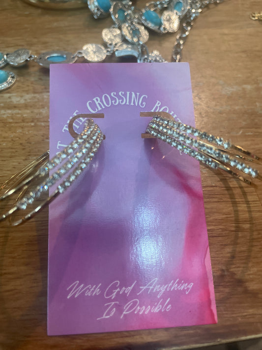 Triple hoop earrings