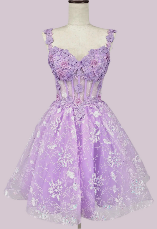 Purple Wonderland Mini Dress