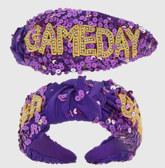 Purple game day headband