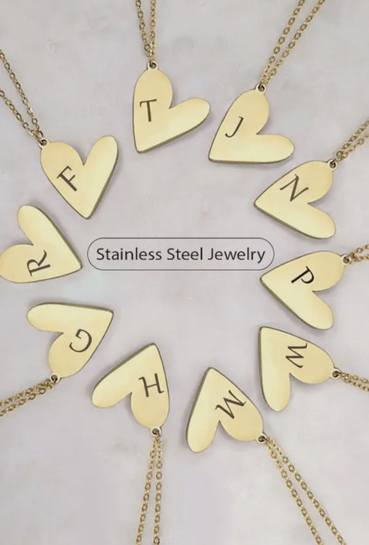 Initial heart necklace