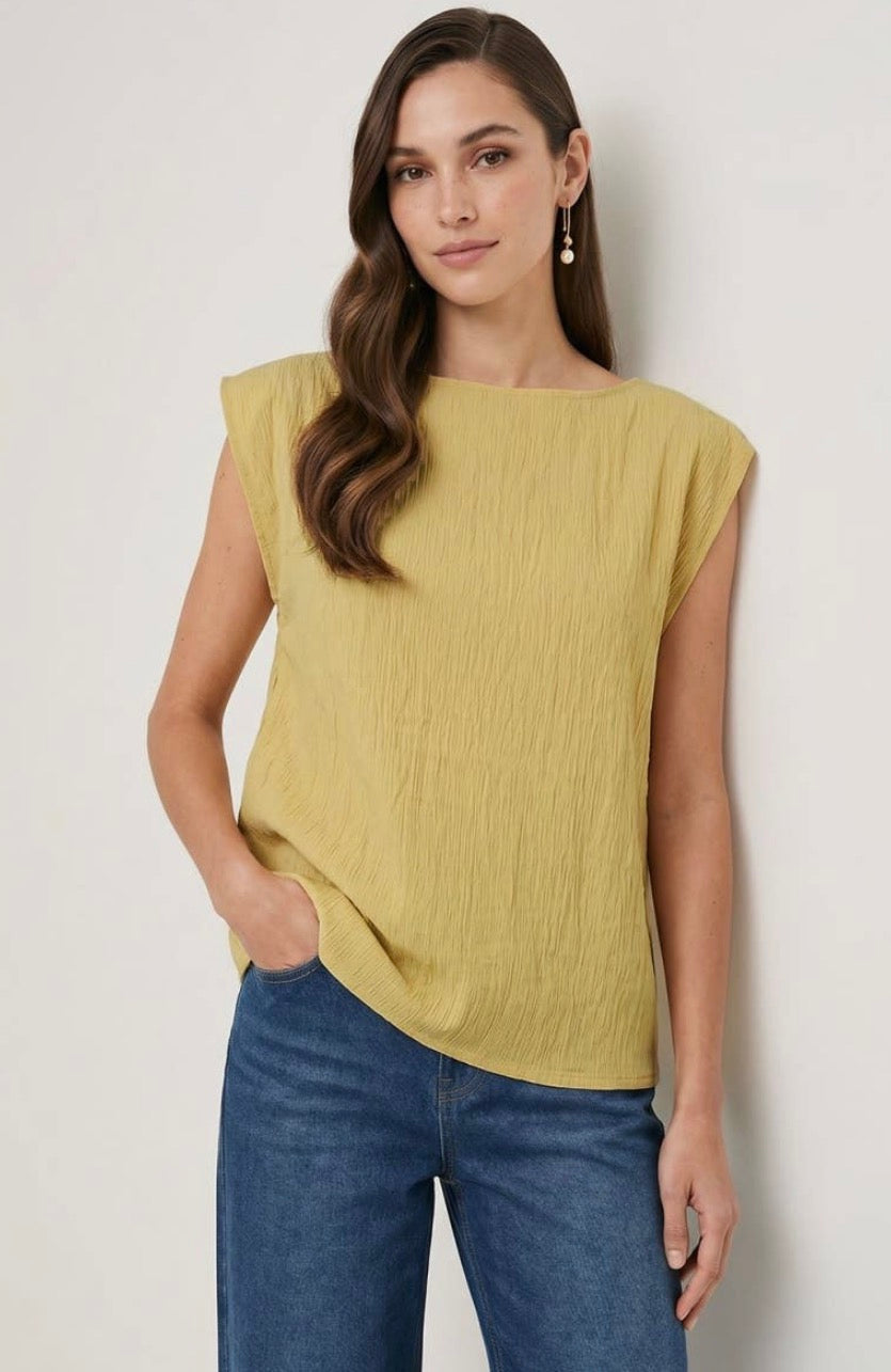 Satin boat neck blouse