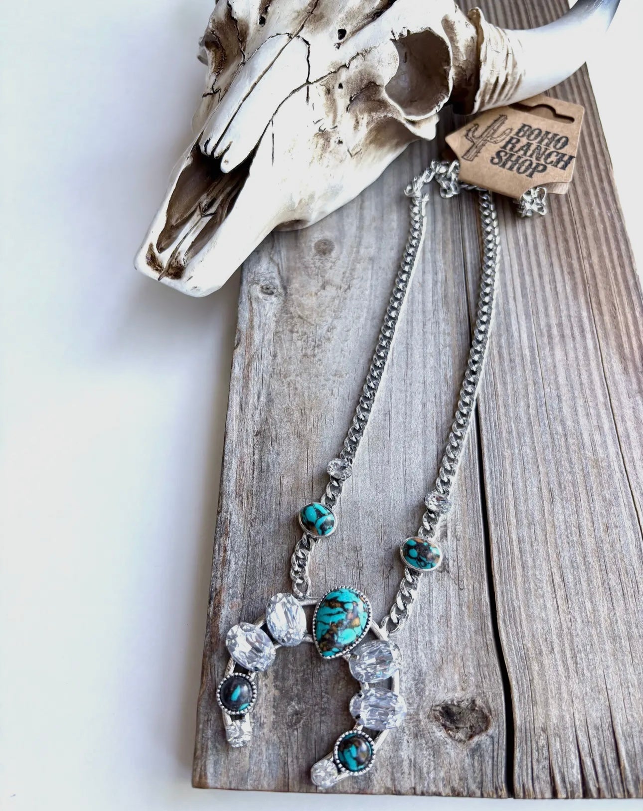 Multi Turquoise Squash Blossom Necklace