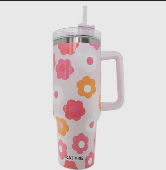 Groovy flowers tumbler cup