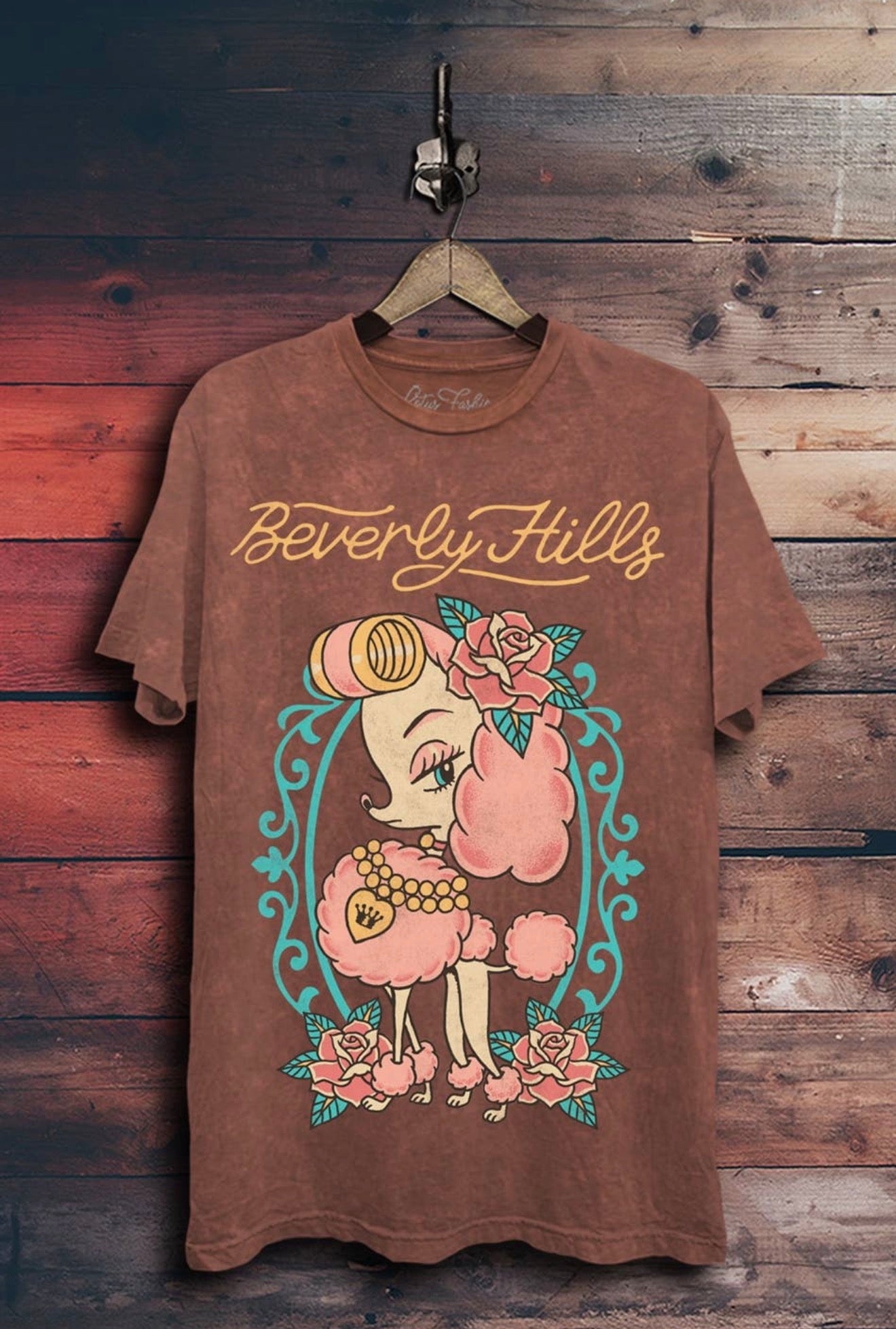Beverly Hills poodle graphic top