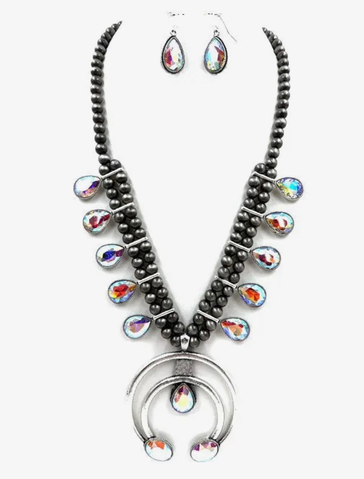Western squash blossom Navajo pearl set