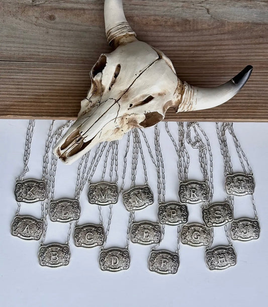 Western Initial Buckle Necklace