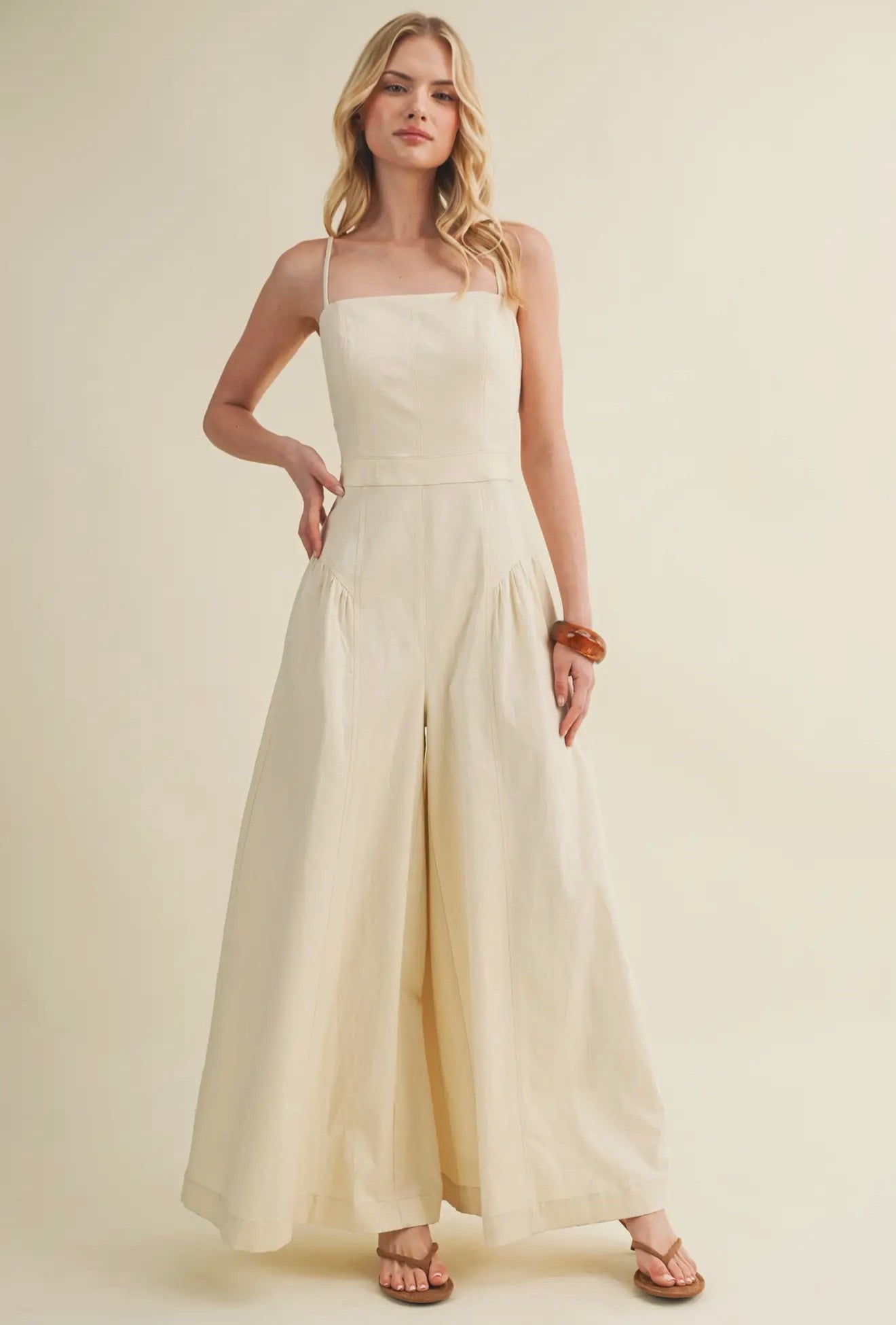 Wide leg jump suit