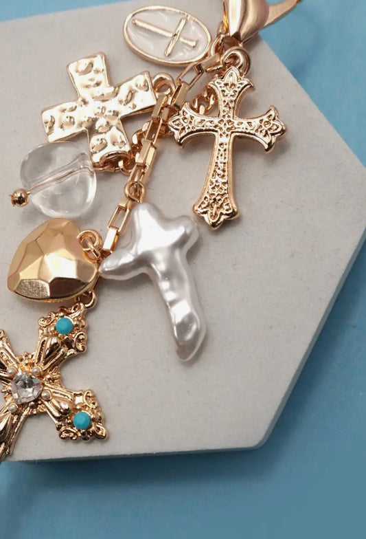 Western pearlized bag charm