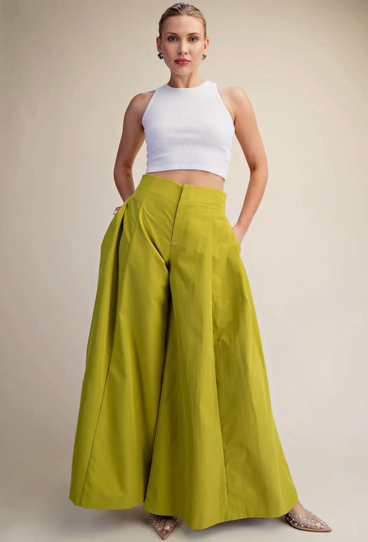 Lime palazzo pants