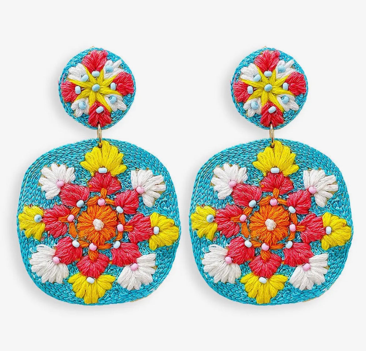 Floral thread dangle