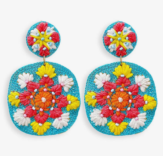Floral thread dangle