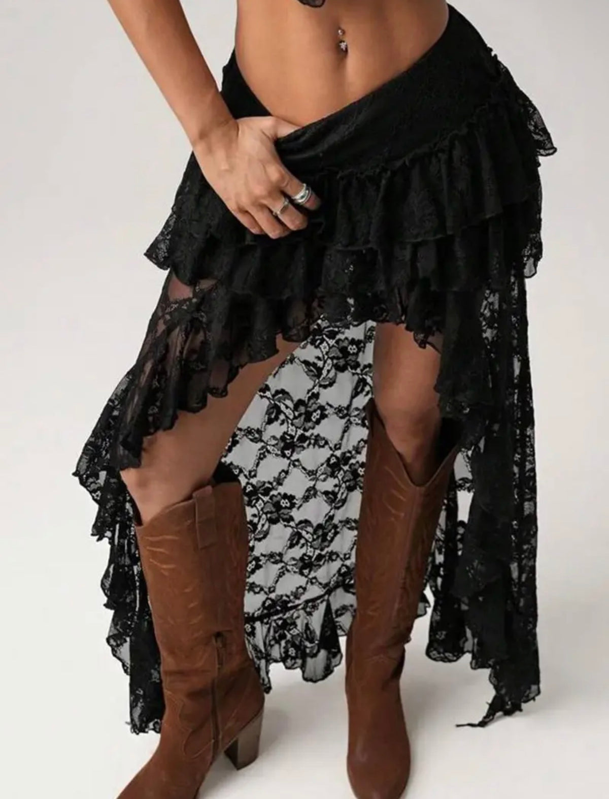 Midnight Romance Lace Maxi Skirt