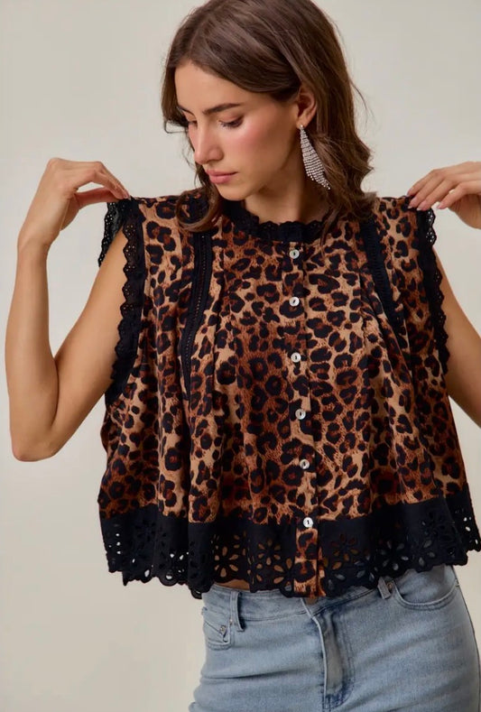 La Fiera Eyelet Blouse