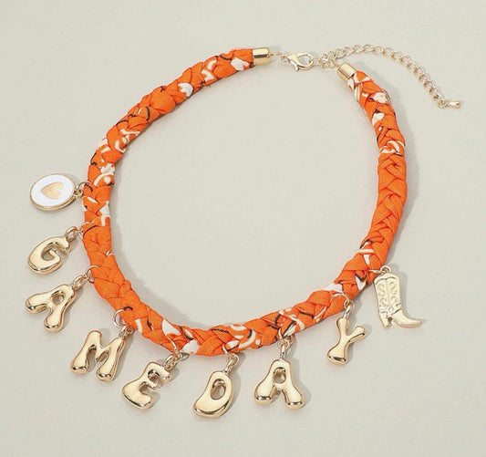 Trojan Western Fabric Game Day Necklace