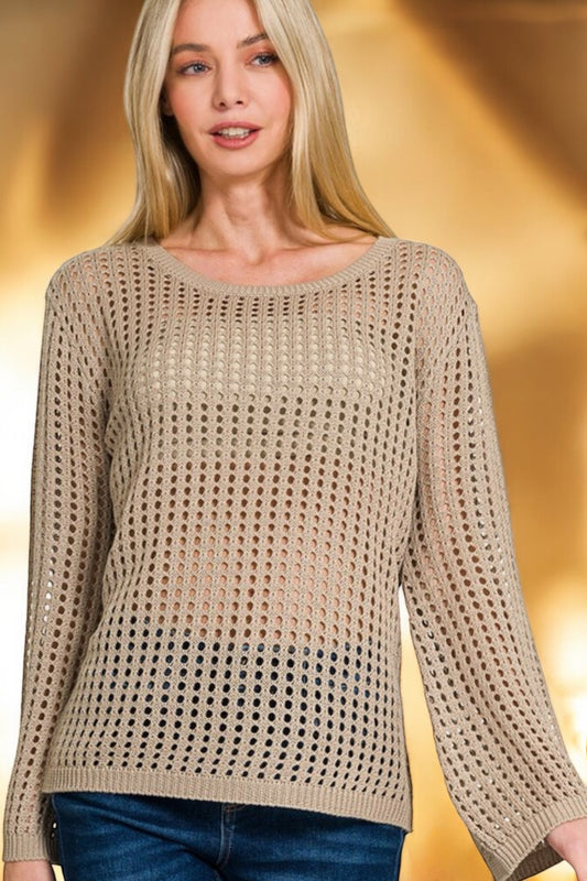 Lt Mocha Long Sleeve Sweater