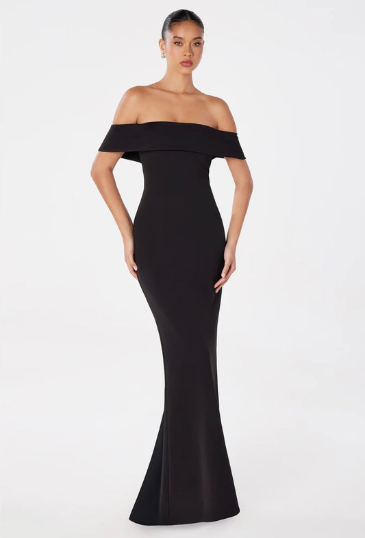 Off the shoulder fit flare dress