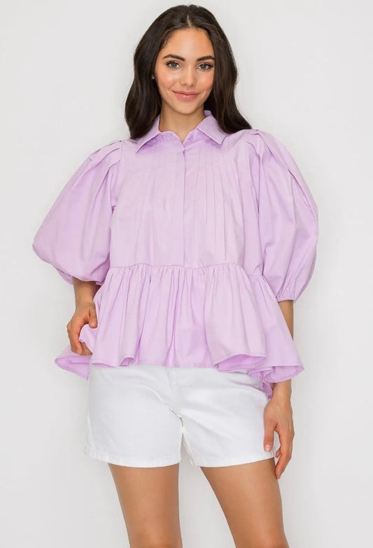 Lavender breeze poplin blouse