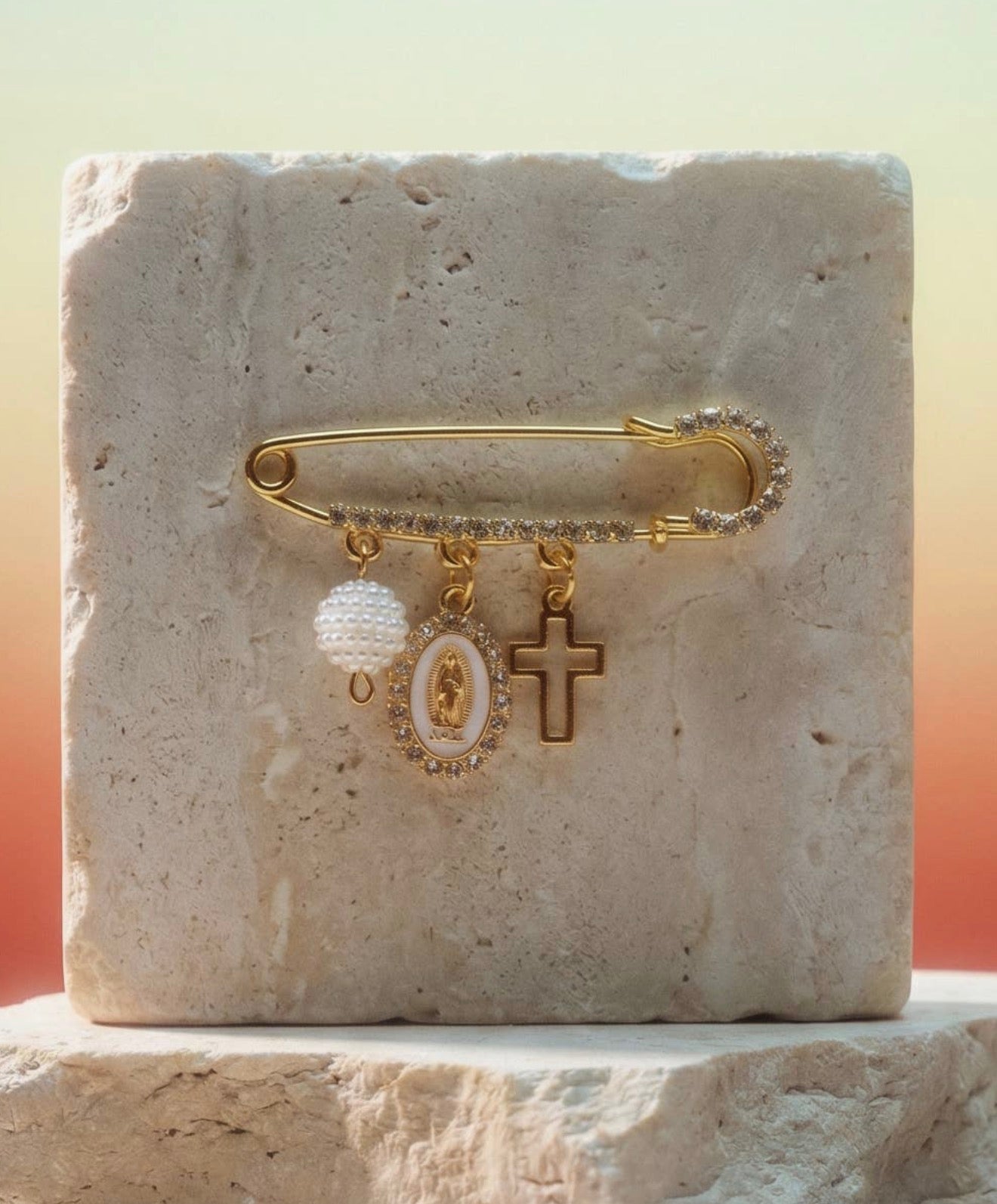 Virgin Mary safety pin