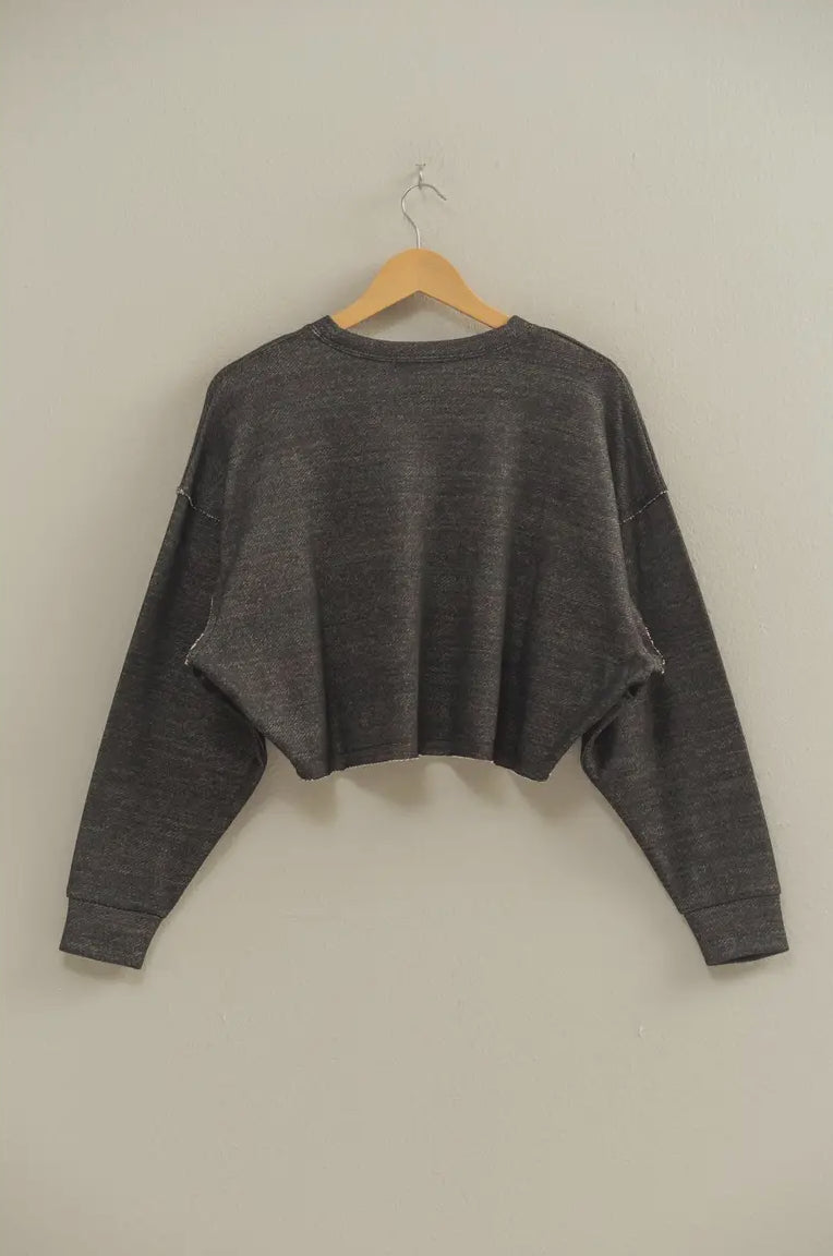 Drop shoulder crop sweater