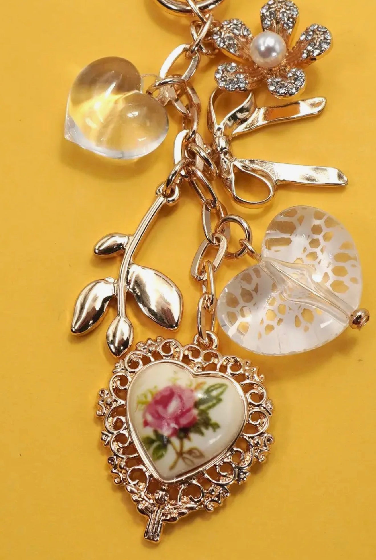 Porcelain lace bag charm