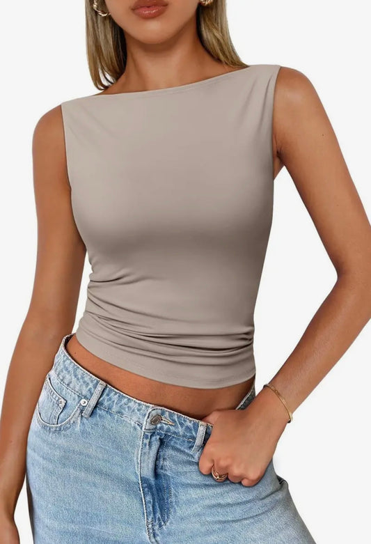 Grey slim fit tank