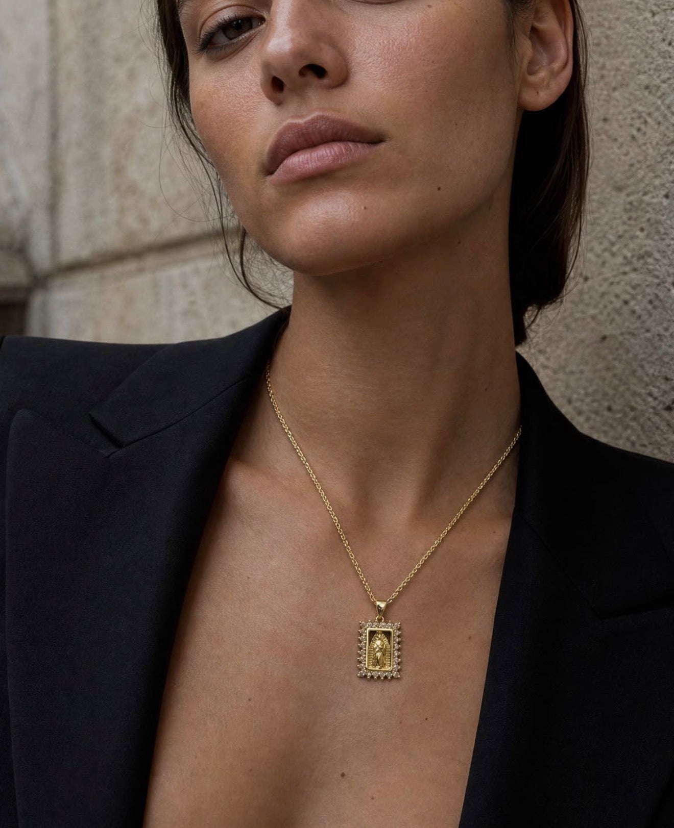 Our lady pendant necklace