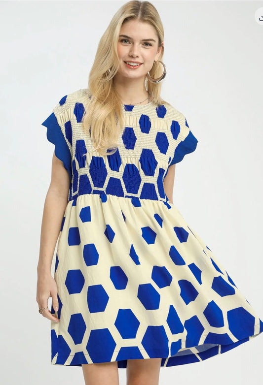 Ocean polka dot midi dress