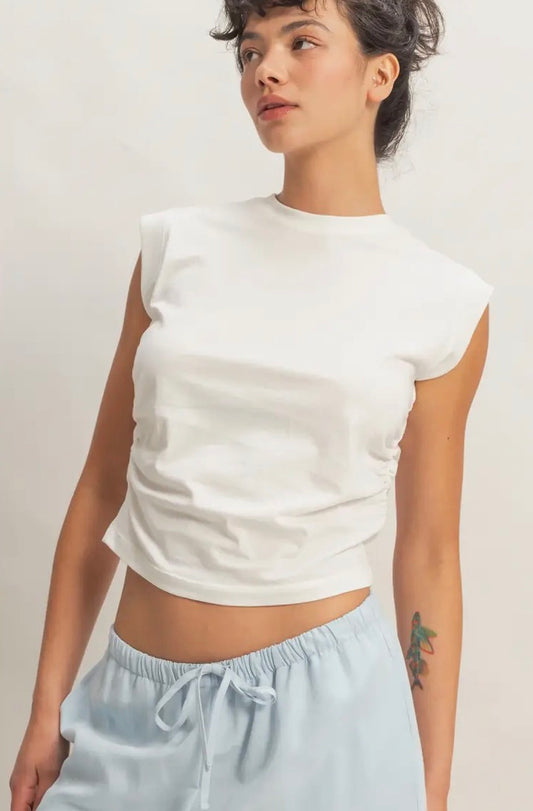 Ruched sleeveless top