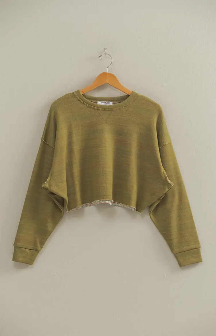 Drop shoulder crop sweater