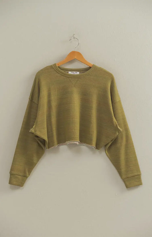 Drop shoulder crop sweater