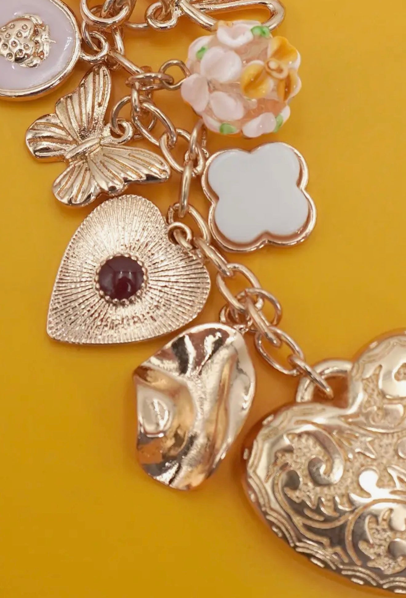 Butterfly clover bag charm