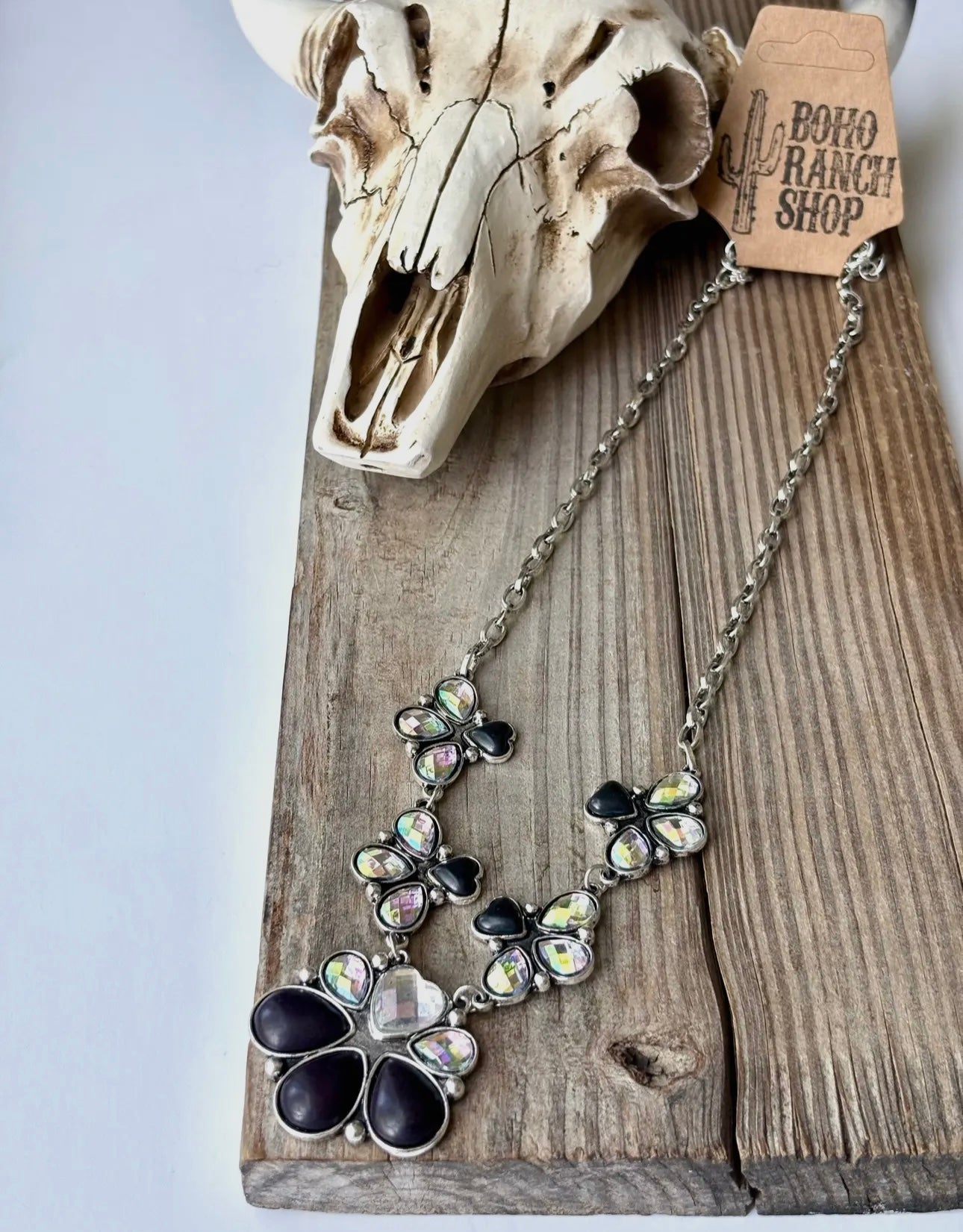Black Squash Blossom Silver Necklace