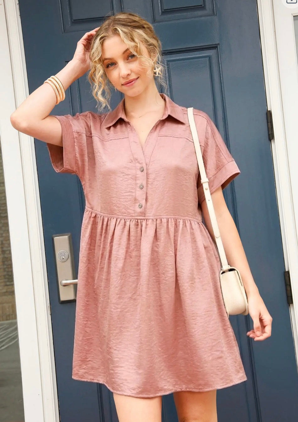 Mauve baby doll dress
