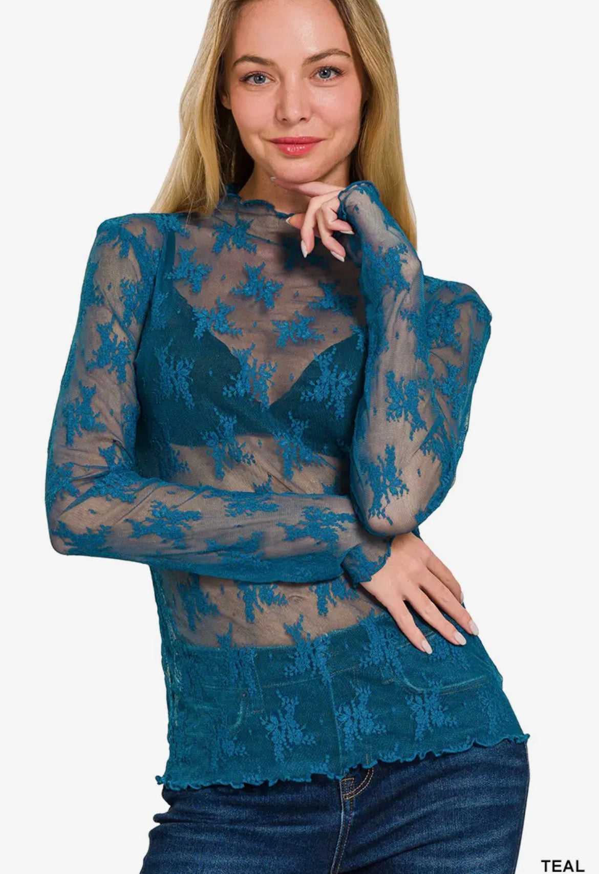 Lace long sleeve top