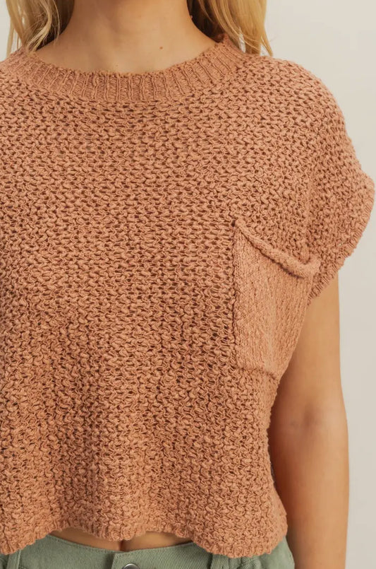 Pocket detail sweater top