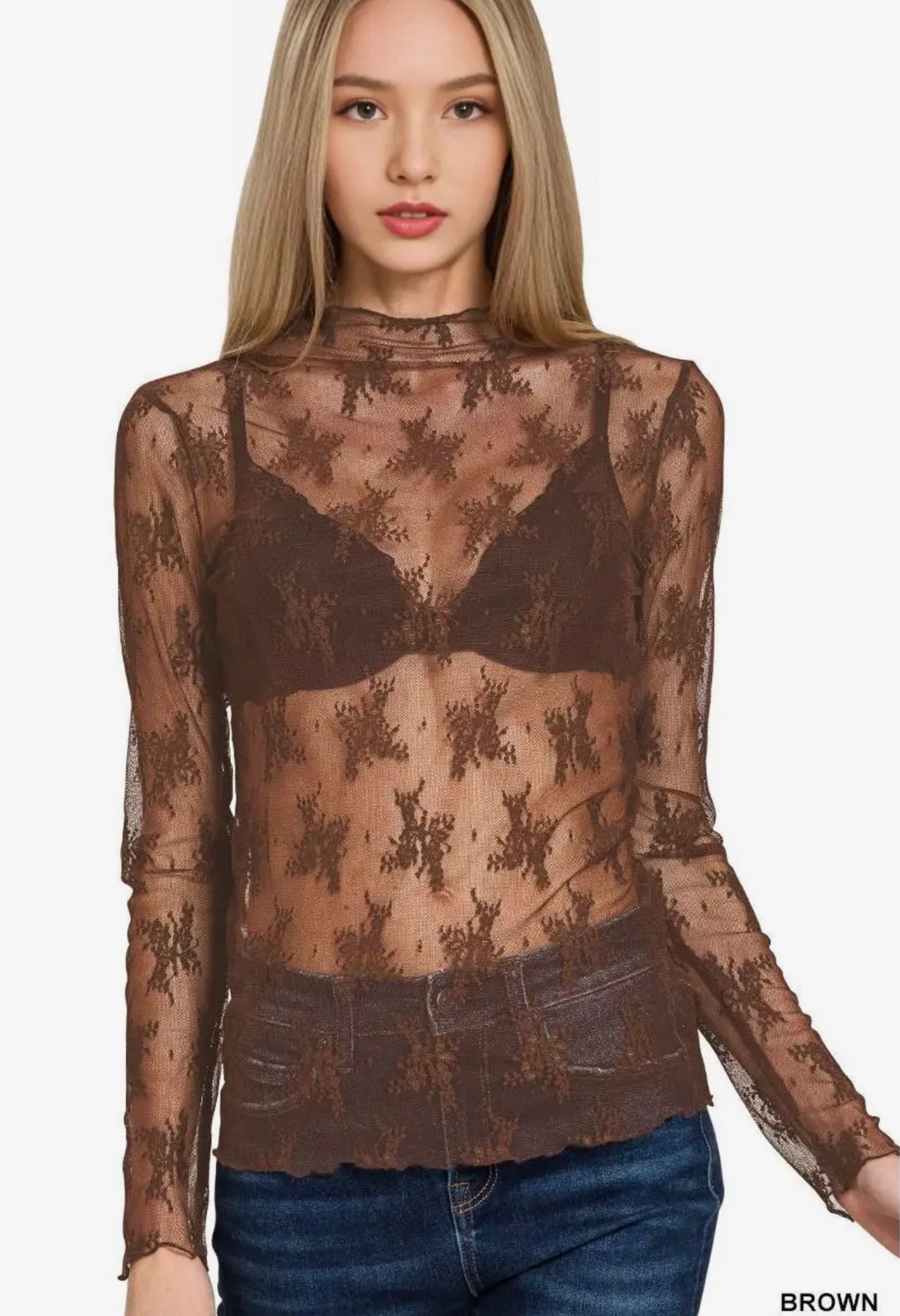 Lace long sleeve top
