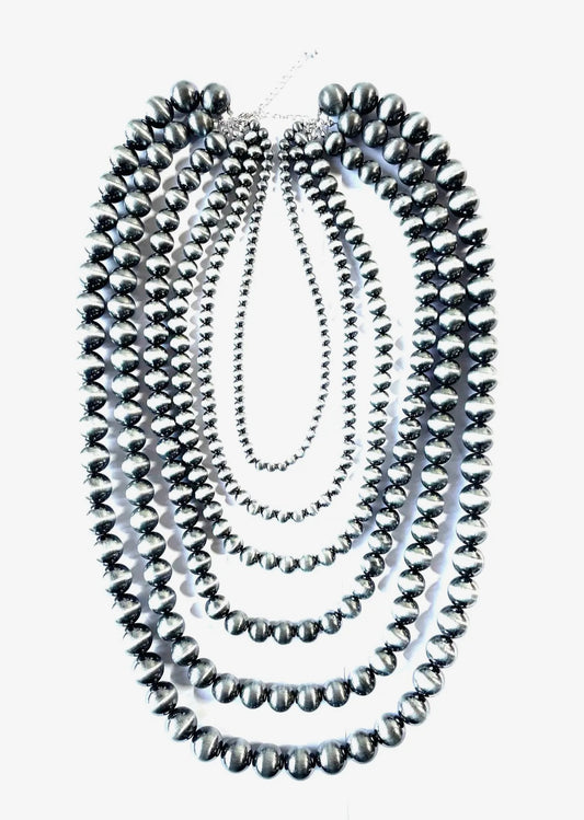 6 layered Navajo pearl necklace