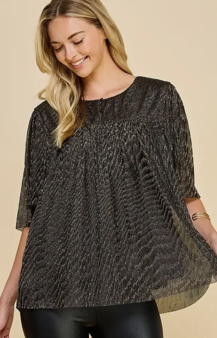 Half sleeve shimmer blouse