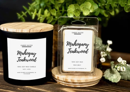 Ember water mahogany teakwood candle