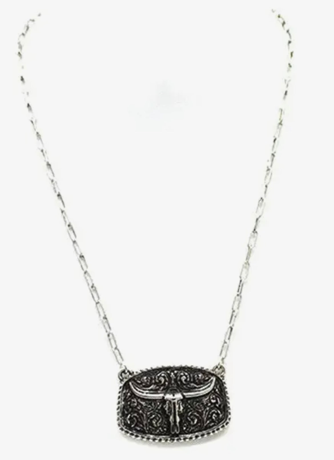 Steer head necklace