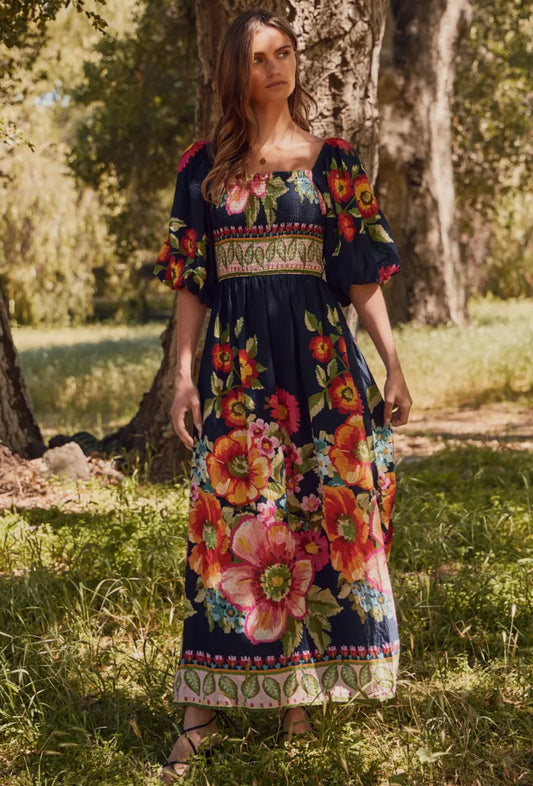Giant floral maxi dress