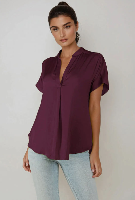 Drop shoulder regular blouse