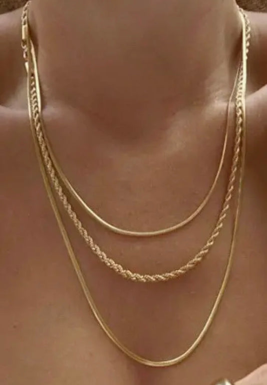 18k stainless layered necklace