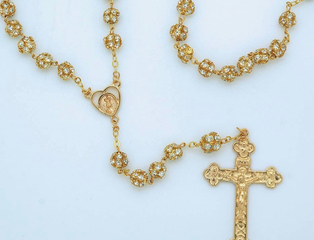 Golden crystal rosary