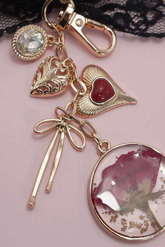 Dried bow bag charm