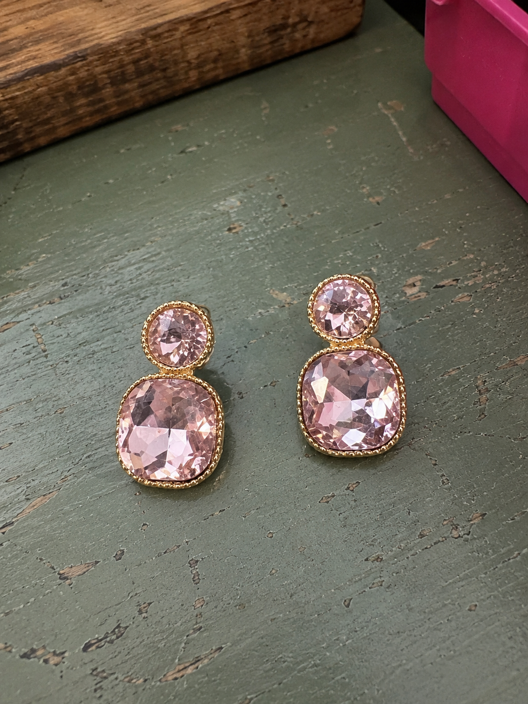 Blushing Rose Crystal Earrings