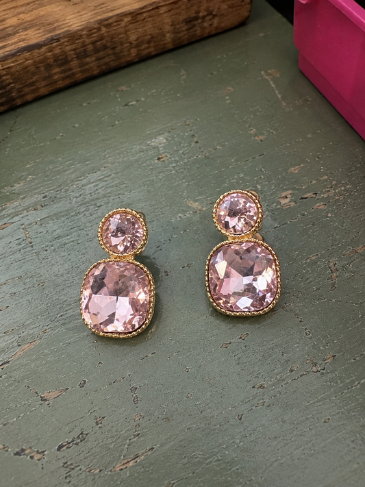 Blushing Rose Crystal Earrings